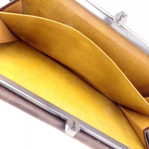 SAINT LAURENT purse Y mark beige leather Authentic - Picture 4 of 9